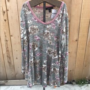 Forever 21 Plus Size Floral Knit Tunic 3X